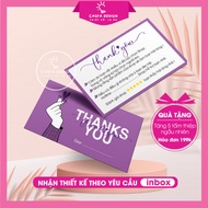 CASFA DESIGN Purple Thank You Card - Size 9x5.4cm - Material C300 Paper - Double Sided Lamination