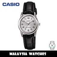 (100% Original) Casio LTP-V001L-7B Quartz Silver Dial Black Leather Strap Women's Watch LTPV001L LTP