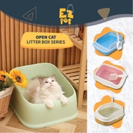 EZPET🐱【Premium Quality Large Space】Open Cat Litter Box Cat Toilet Cat Litter Tray Tandas Kucing Besa