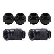 1Set/6PCS G1/4 Mini External Thread 45 Degree Elbow Rotary Brass- Adapter Water Cooling Connector Radiator Components
