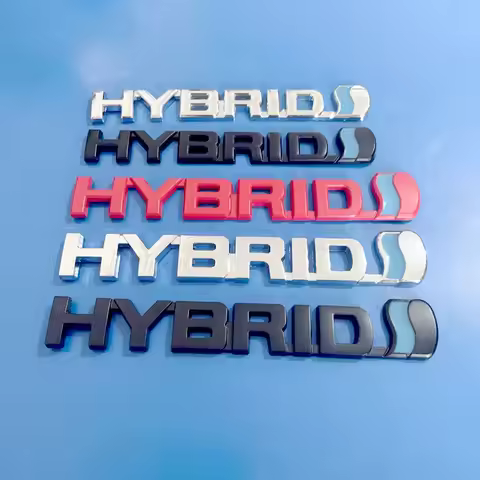 New 3D Metal HYBRID Car Bumper Trunk Letter Badge Front Door Side Sticker Emblem Compatible With All