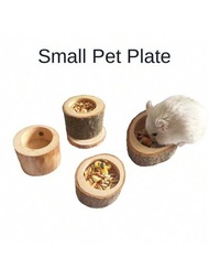 1入組天然木質寵物餵食碗，實木飼料器，適用於鸚鵡，倉鼠，蜥蜴，龜，寵物裝飾和景觀道具，手工製品，顏色/風格/尺寸可能稍有不同，將隨機發送