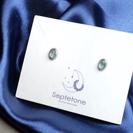 蛋面設計星光海藍寶S925銀水晶耳環 溝通能力 純銀耳釘