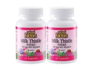 NATURAL FACTORS MILK THISTLE EXTRACT 250MG 80% SILYMARIN 60 CAPSULES X 2 BOTTLES