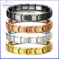 YVETTPH Italian Modules, Stretchable Stainless Steel Italy Bracelets,  Square Italian Charm Bracelet
