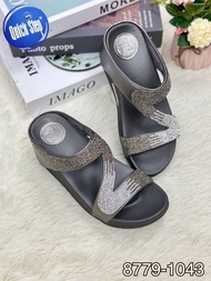lin lin big shop รองเท้าแตะพื้นสุขภาพส้นสูง2.5นิ้วประดับเพขรสวยหรูสไตล์สบายๆมีดีเทลที่ดูทันสมัยดีไซน