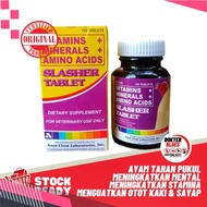 SLASHER TABLET VITAMIN SUPLEMEN OBAT DOPING AYAM ADUAN ASLI IMPORT FILIIN PHILIPIN MENGUATKAN SAYAP KAKI MENAMBAH STAMINA KEBUTUHAN NUTRISI