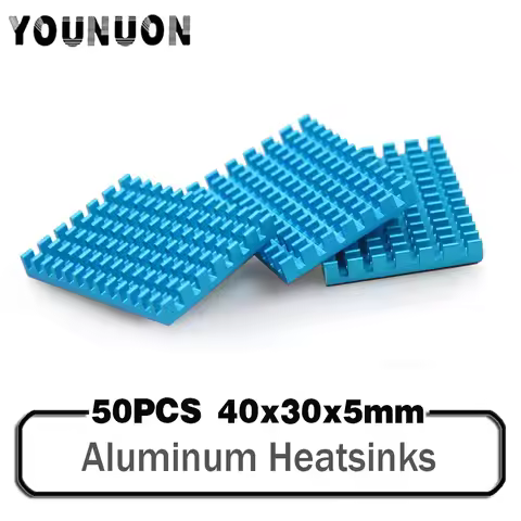 50PCS YOUNUON 40x30x5mm Blue Aluminum profile heat sink chip IC CPU Router memory PCB board Electron