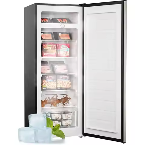 7.0 Cu.ft Upright Freezer, Large Capacity, 5 Adjustable Shelves, Dual-Purpose Refrigerator/Freezer, 