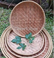 [Trends eMart] Natural Colour Nyiru / Nyiru Bulat Buluh / Tampi Anyaman Bulat / Bamboo Food Serving 