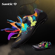 A-T💝SanticSantic Lock Shoes Road Bike Riding Shoes New Product Cycling Shoes Dynamic Cycling Shoes Men and Women Picasso