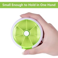 1PC mini seven compartment medicine box, one week drug packaging and storage box, portable rotating 