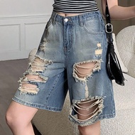 Teen Girls Y2K Casual 2000s Grunge Punk Vintage Solid Washed Low Waist Old Money Style Casual Ripped