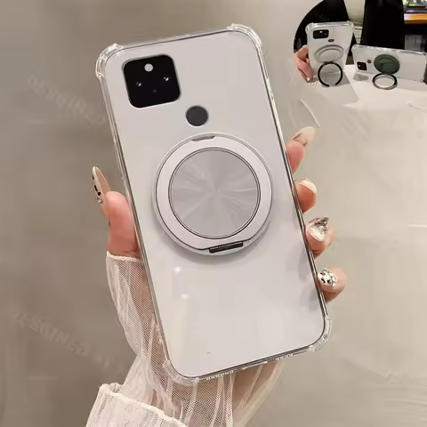 Magnetic Holder Phone Case For Google Pixel 5 5A Pixel 4 XL Pixel 4A 4G 5G Clear Silicone Soft Cover