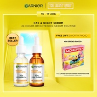 [24 HOUR ACTION, DOUBLE BRIGHTENING POWER] Garnier Bright Complete Vitamin C Day & Night Serum Duo