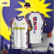 MICAN AMIGO Sublimation Microfiber Jersey Unisex tshirt Design MERDEKA baju jersi baju jersey lelaki