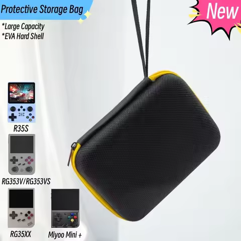Black Storage Bag For Miyoo Mini+ RG353V RG353VS RG35XX R35S Game Console Protective Travel Bag Miyo