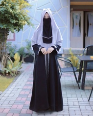 Gamis Wolfie Premium Motif Etnik dengan Renda India - Baju Muslim Wanita Modern