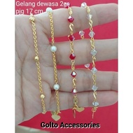 2gram Light Gold Crystal Adult Bracelet