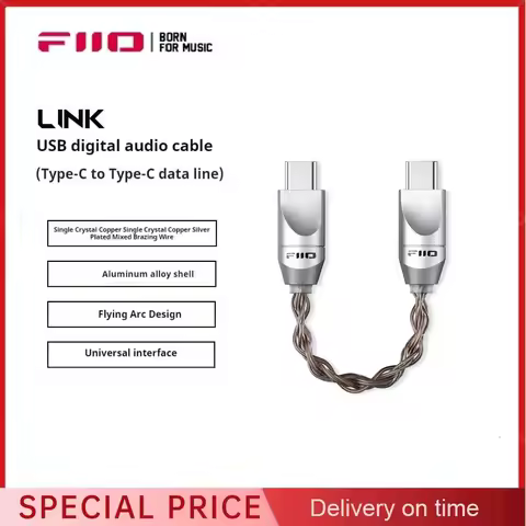 FiiO Link LT-TC6S USB Digital Audio Cable Type-C To Type-C Data Cable Monocrystalline Copper Adapter