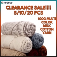 Hodeso 5/10/20pcs 100g Milk Cotton Yarn 8Ply Yarn for Crochet, Knitting, DIY Projects
