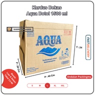 kardus packing Bekas | Box | kemasan | Aqua Botol 1500 ml (35x27x32)