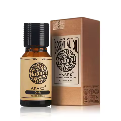 AKARZ Orris Essential Oil Natural Aromatherapy Relax Mood Relieve Cough Tighten Skin Perfume Materia