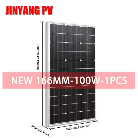 Solar Panel 100w 200w 400W 12V Battery Charger PV Rigid Monocrystalline Solid Glass Temper Solar Pan