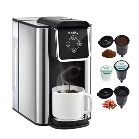 Coffee Maker 3 in 1 Single Serve Coffee Machine Compatible with K Cup Capsules Instant Coffee Pot Te