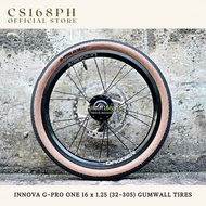 CS168ph Innova G-Pro one 16" x 1.25 Gumwall Bicycle Folding Tyre (32-305)