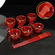 Crystal Red Pot Cup For God Plastic Tea Cup Teapot For God of Wealth Fortune Household Worship Suppl