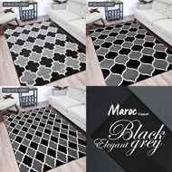[DLUXE CARPET] SCANDALIA MOROCCO MOTIF CARPET BLACK, GREY, MIDNIGHT GREY, BLACKGREY UK. 160 X 210