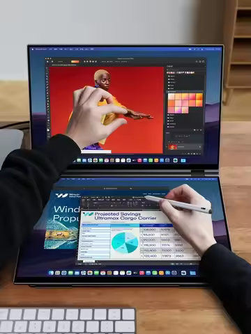 EHOMEWEI Dual Screen Portable Monitor X2 Drive-free Phone-touch FHD 16“ For Laptop Win Macbook