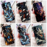 For Itel P55 4G A666L A666LN Casing Luxury Dragon Tiger Cartoon Soft Silicone TPU Cover For Itel P55