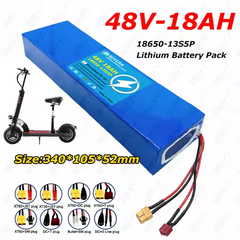 13S5P 48V 18000mAh Lithium Battery Pack 18650 High Capacity with 30A BMS for Kugoo M4/M4Pro/Max Elec