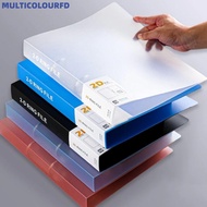 MULTICOLOURFD Transparent Folder, Office Document D-shaped Binder File Folder, Plastic 2 Holes Lever