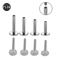 F136 Titanium Alloy Non-Allergic Lip Stud Base 1.0-1.6mm Thick Rod 0.91.0 Tooth Piercing Accessories
