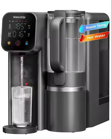Waterdrop M6H Instant Hot Countertop RO Water Filter System, Glass Pitcher NSF/ANSI 58 Certified, 7-