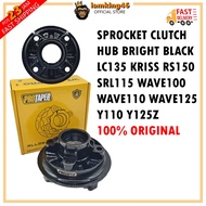 LC135 KRISS RS150 SRL115 WAVE100 WAVE110 WAVE125 Y110 Y125Z HUB SPROCKET CLUTCH HUB BRIGHT BLACK HIT