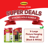 [Super Deals - Strong Hold Bundle] 3M™ Command™ Picture Hanging Strips (X- Large) x 2 (Black & White