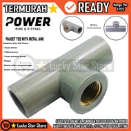 FAUCET TEE AW METAL BRASS PVC T THREAD IN POWER MAX STRONG FITTING DURABLE SNI 1⁄2 x 3⁄4 3⁄4 3⁄4 INC