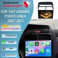 Android 15 Car Radio For  Fiat Grande Punto Linea 2007-2011 2012 AI Voice Snapdragon BT QLED 9/10 In