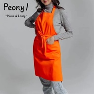 PEONY1 Work Clothes Apron, Cleaning Cooking Baking Polyester BBQ Apron, 2026 Waterproof Kitchen Chef