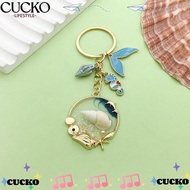 CUCKO Key Ring, Shiny Pendant Sea Horse Car Key Chain, High Quality Conch Durable Zinc Alloy Marine Animal Pendant DIY Jewelry Decorate
