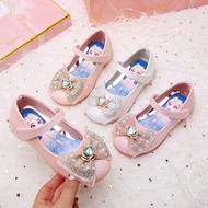 Girls Princess Shoes Frozen Elsa Leather Shoes Children High Heels Elsa Crystal Shoes Performance Ca