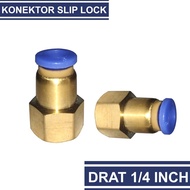 1/ 4 inch inner thread connector to Slip Lock PU Hose 6mm 8mm 10mm