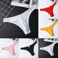 [Twiligh] Men's Cotton Briefs T-Back Thong Underwear Low Rise Bikini G-String Underpants