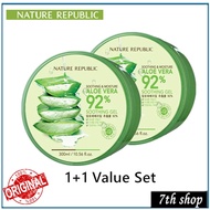 [1+1 set] Nature Republic Aloe Vera Soothing &amp; Moisture 92% Soothing Gel 300ml + 300ml