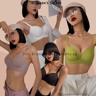 【Japan SUJI 14.0】 Avocado Green Silicone Jelly Support bra, Female Small Breast Seamless Gathering No Steel Ring Bra