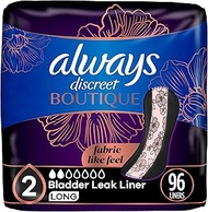 Always Discreet Boutique Incontinence Liners, Very Light Absorbency, Long Length,32 Count (Pack of 3